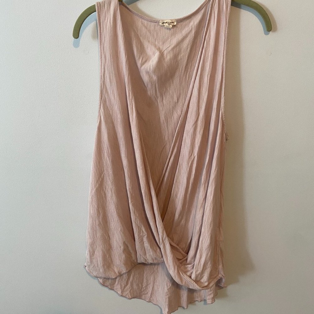Pale pink soft drape wrap top